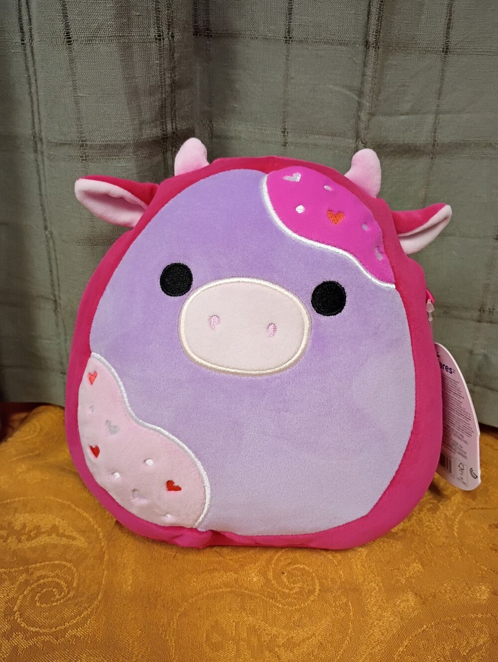 NWT Original Squishmallows 2026 Valentine Squad Deanna The Cow Cookie 8"